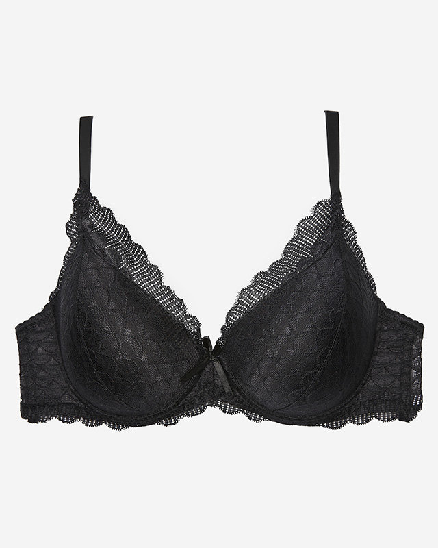 Черный женский бюстгальтер с мягкой подкладкой на косточках - Нижнее белье