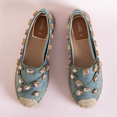 Žalios moteriškos espadrilės su „Wamba“ kristalais - Avalynė