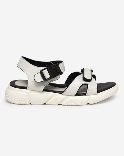 Vaikiški blizgūs basutės su baltomis „Leepe-Shoes“.