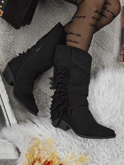 Женские ковбойские сапоги на каблуке с бахромой Selva