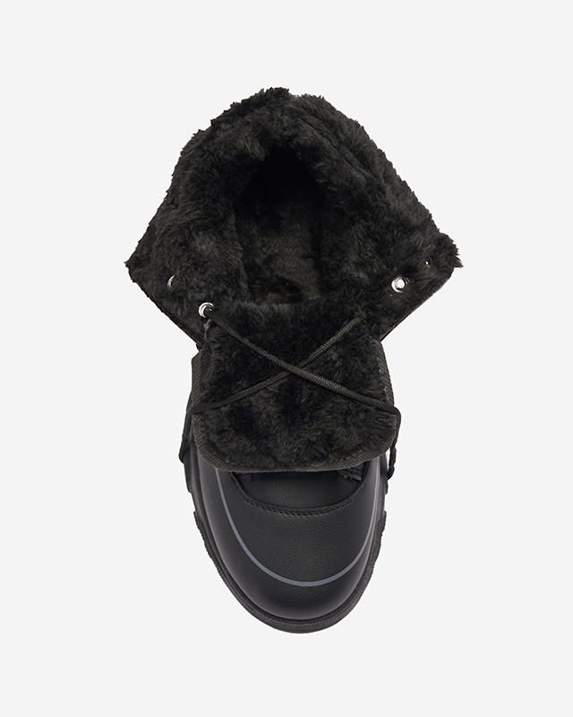 Женские утепленные спортивные ботинки черного цвета Lecvola- Footwear