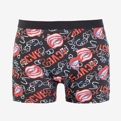 Черные мужские боксеры с принтом - Нижнее белье