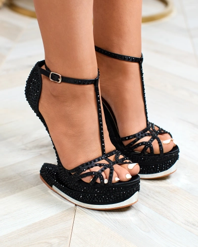 Черные женские туфли с цирконами Nekko- Footwear