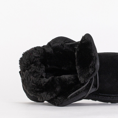 Детские ботинки Luna черные замшевые удобные на зиму