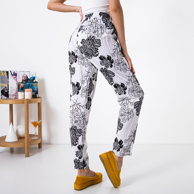 Moteriškos baltos rašto kelnės - Drabužiai