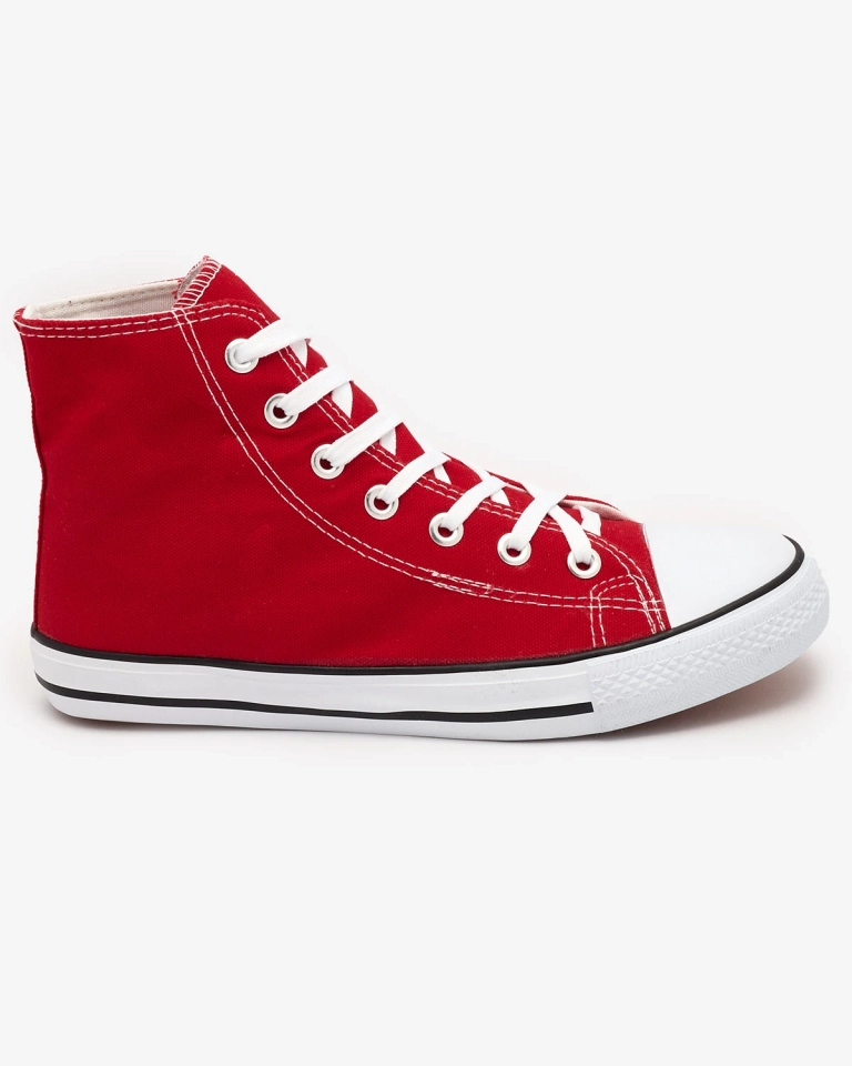 Красные мужские высокие кроссовки на шнуровке Qasallo- Footwear