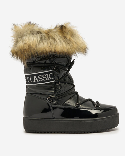 Royalfashion Черные ботинки-слипы a'la snow boots for women Gomllo