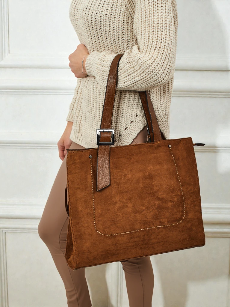 Moteriška pirkinių rankinė Daverna iš eko zomšos