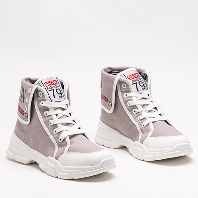 Pilki moteriški aukšti sportiniai bateliai a'la sportbačiai Tenerika - Avalynė