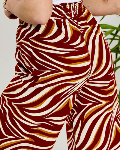 Выкройка женских брюк палаццо красного цвета - Одежда