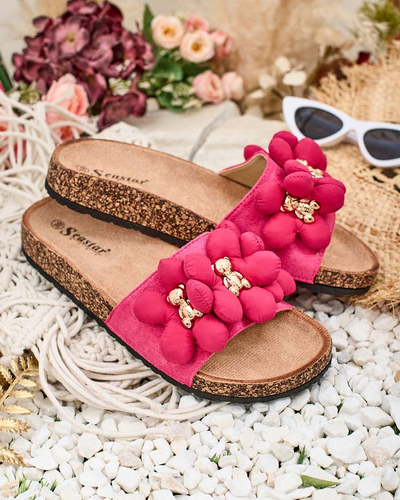 Royalfashion Женские шлепанцы с золотыми мишками и цветами Isaralle