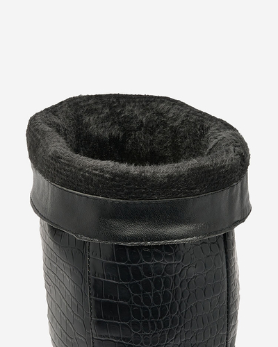 "Royalfashion" Juodi moteriški bateliai su įspaudais Klasikiniai elegantiški