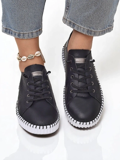 Royalfashion Women's Luna Lace Cutout Sneakers