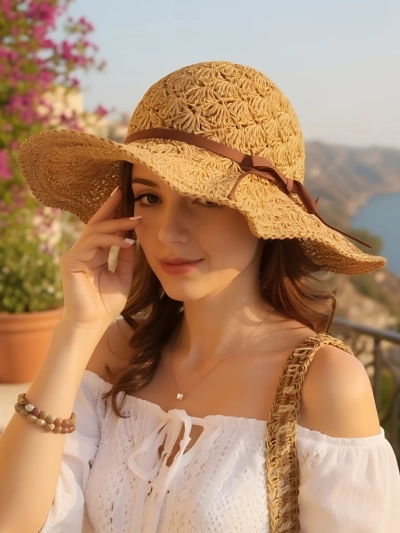 Royalfashion Женская соломенная шляпа с бантом Belle