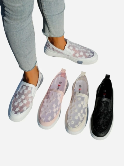 Мокасины Royalfashion для женщин из сетчатого материала с цветами Emzos