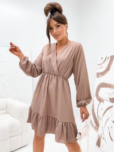 Royalfashion Женское мини-платье с оборками и запахом