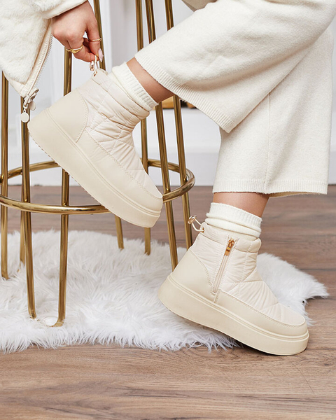 "Royalfashion" Kreminės spalvos moteriški sniego batai "Armeda"