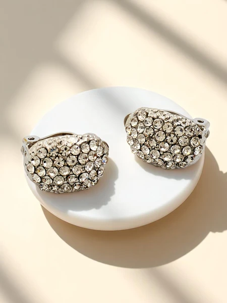 Royalfashion Moteriški klipsai auskarai su cirkoniu