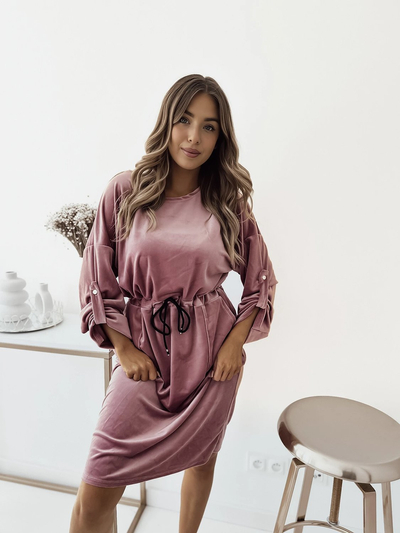 Royalfashion Moteriška rožinė midi suknelė