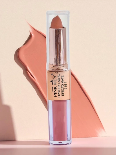 Matinis lūpų dažai pieštuko ir skystos formos 2-in-1 Peach Pie