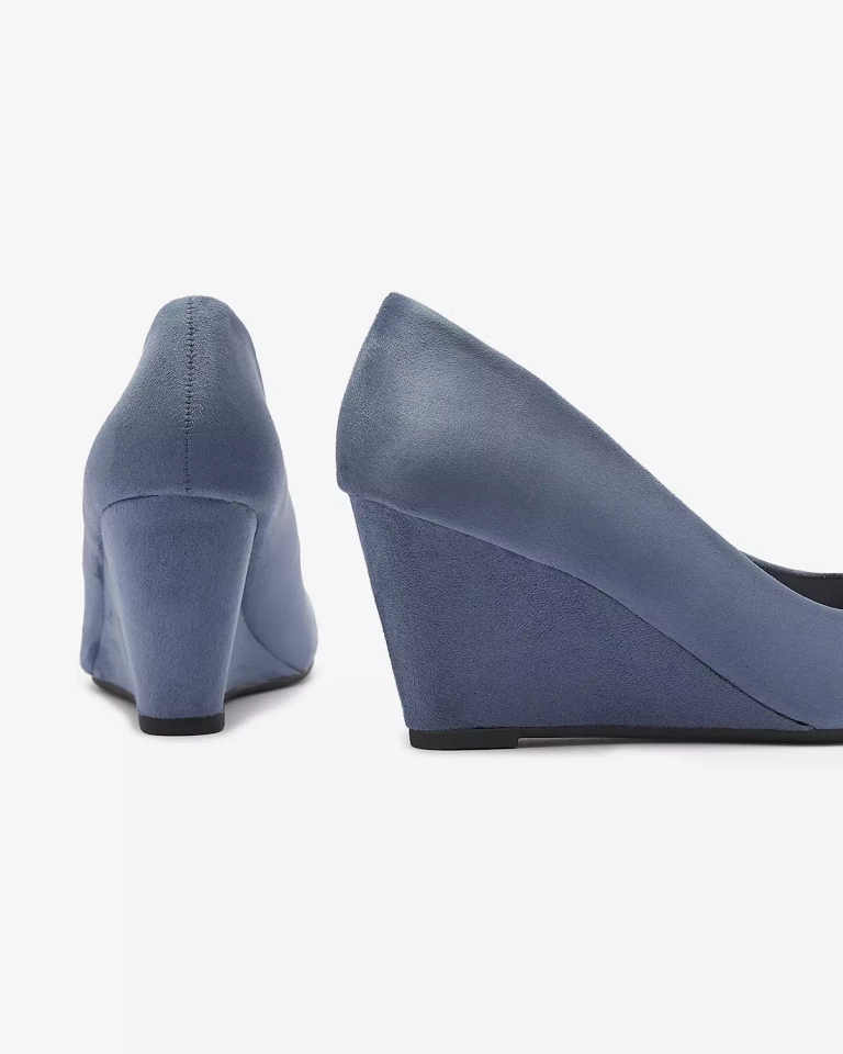 Классические женские насосы из эко-замши синего цвета Jiwitis - Обувь