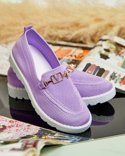 Royalfashion Женские тканевые мокасины с золотым украшением Erticae