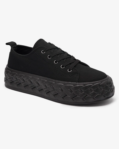 Спортивные кроссовки на платформе черного цвета Saddol- Footwear