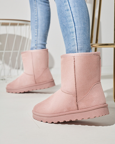 Rožinės spalvos moteriški apšiltinti ekovamšos sniego batai Xetik - Avalynė