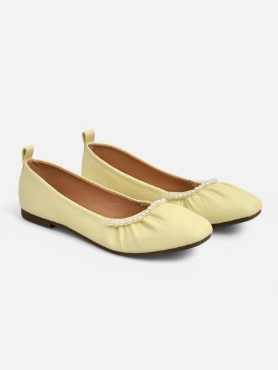 Aurelia Bella Women's Ballerinas in Yellow Eco-Leather