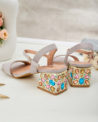 Royalfashion Moteriški sandalai ant aulo su kristalais Ohvare