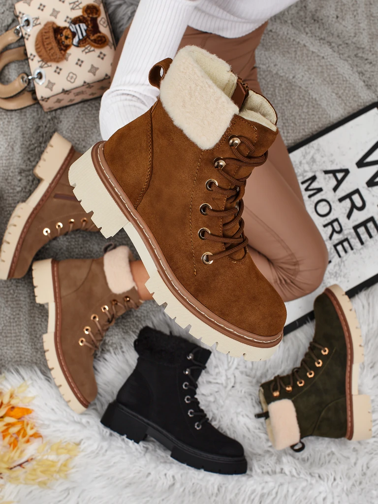 Женские ботинки-траперы с мехом Tessara