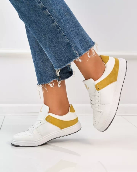 Royalfashion Горчично-белая женская спортивная обувь Elevace