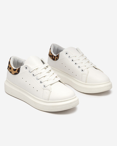 Белые женские спортивные кроссовки с узорчатой вставкой Leoh- Обувь