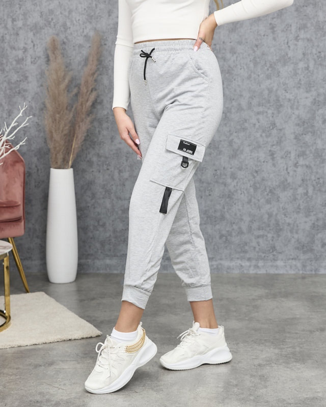 Светло-серые толстовки-карго - Одежда