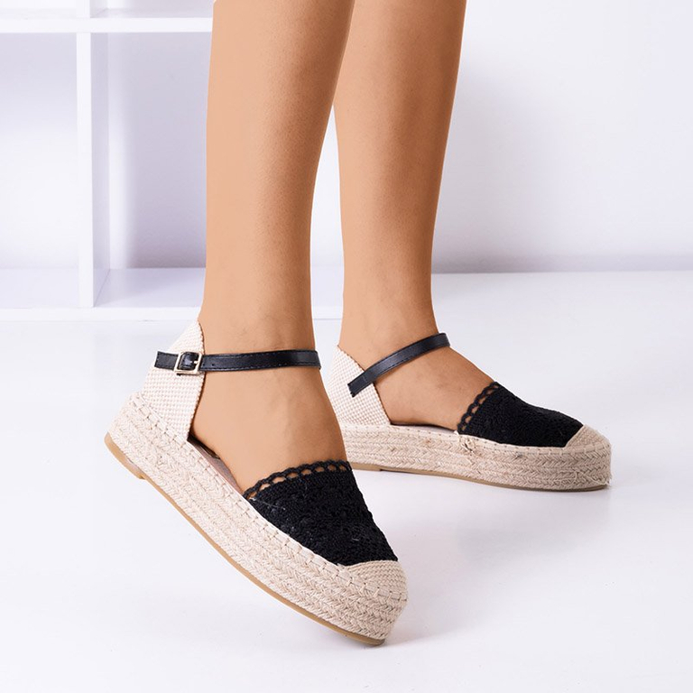 Juodos basutės ant platformos a'la espadrilles Ritisa - Batai