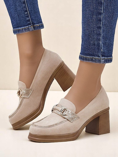 Royalfashion moteriški mokasinai su blokuotu kulnu Apareus