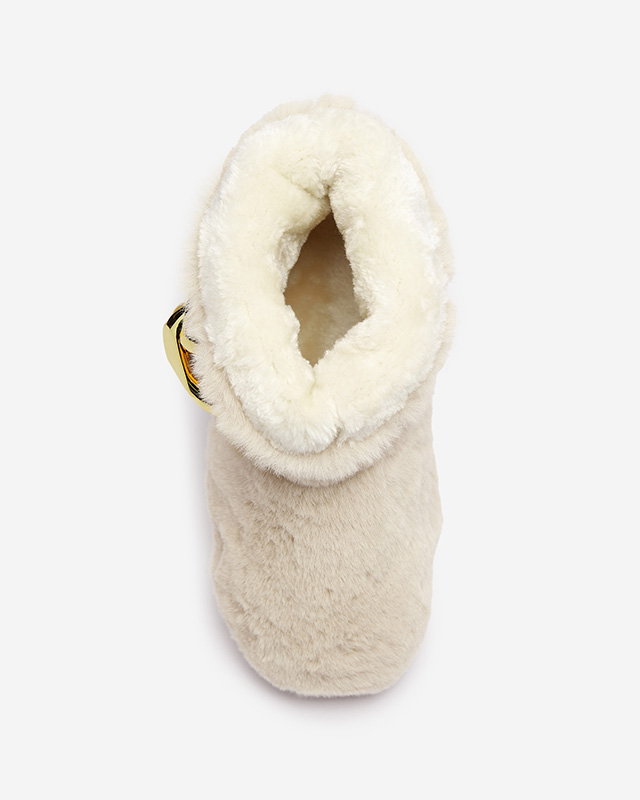 Бежевые женские сапоги-снежки с мехом Sattopa- Footwear