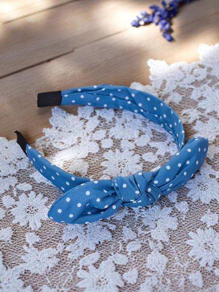 Royalfashion plaukų lankelis su taškuota kaspinu Lilka