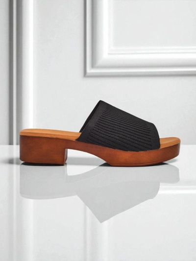 Royalfashion Женские шлепанцы на низком каблуке Ribbed Grace