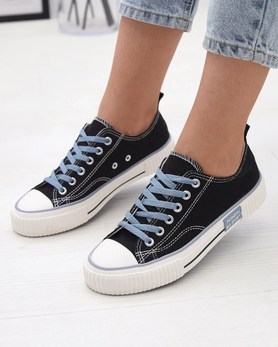 Черные женские кроссовки на шнуровке Tasabba- Footwear