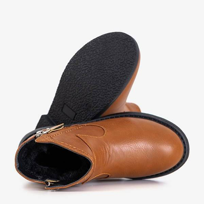 OUTLET Jasnobrązowe dziecięce botki Nishia - Obuwie