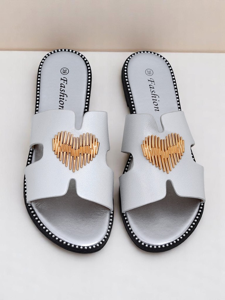 Royalfashion Women's Heart Chic Flat Slippers