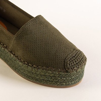 Žalios moteriškos espadrilės ant „Alruna“ platformos - Avalynė