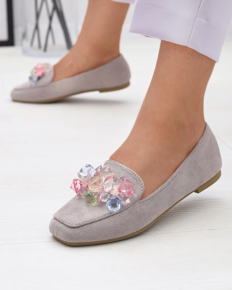 Серые мокасины из эко-замши для женщин Gepossa- Footwear