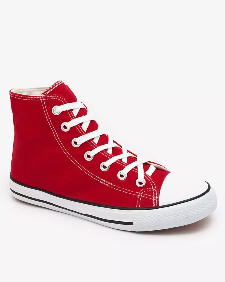 Красные мужские высокие кроссовки на шнуровке Qasallo- Footwear