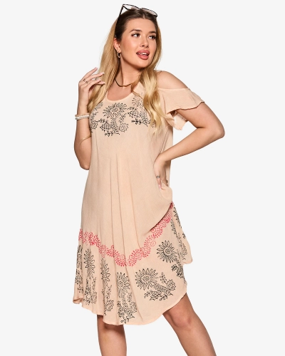 Бежевое женское пляжное платье-покрывало - Одежда