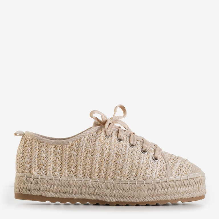 Бежевые женские эспадрильи на низкой платформе Kioto