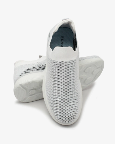 Royalfashion Белые мужские спортивные туфли-слипы Riticas