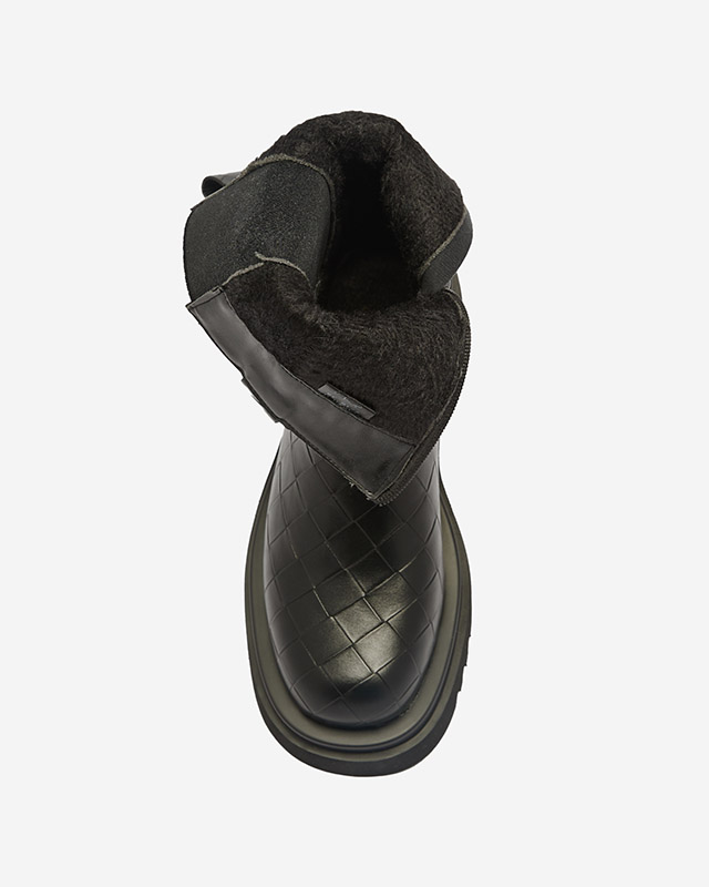 Черные женские сапоги с тиснением Ahetto- Footwear