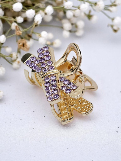 Royalfashion Заколка для волос с стразами Золотая заколка